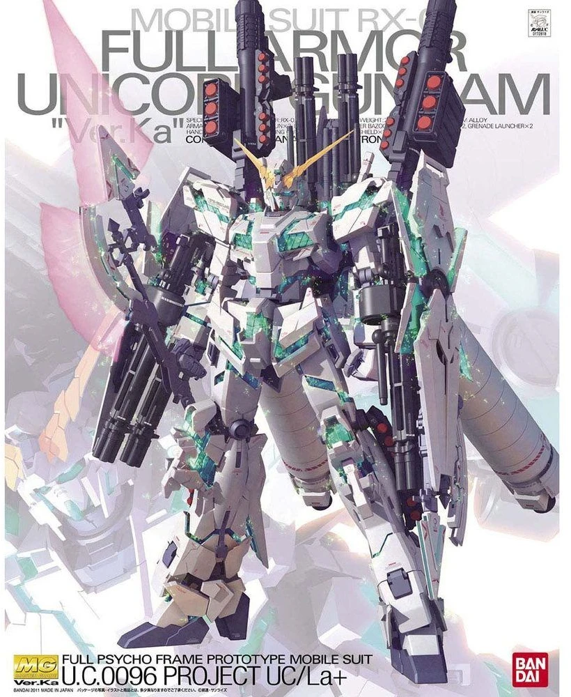 Bandai MG 1/100 PILNAI ŠARVUOTAS VIENARAGIS GUNDAM KA VERSIJA