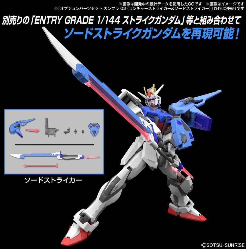Gunpla papildomų detalių rinkinys Launcher ir Sword Striker Bandai 66693