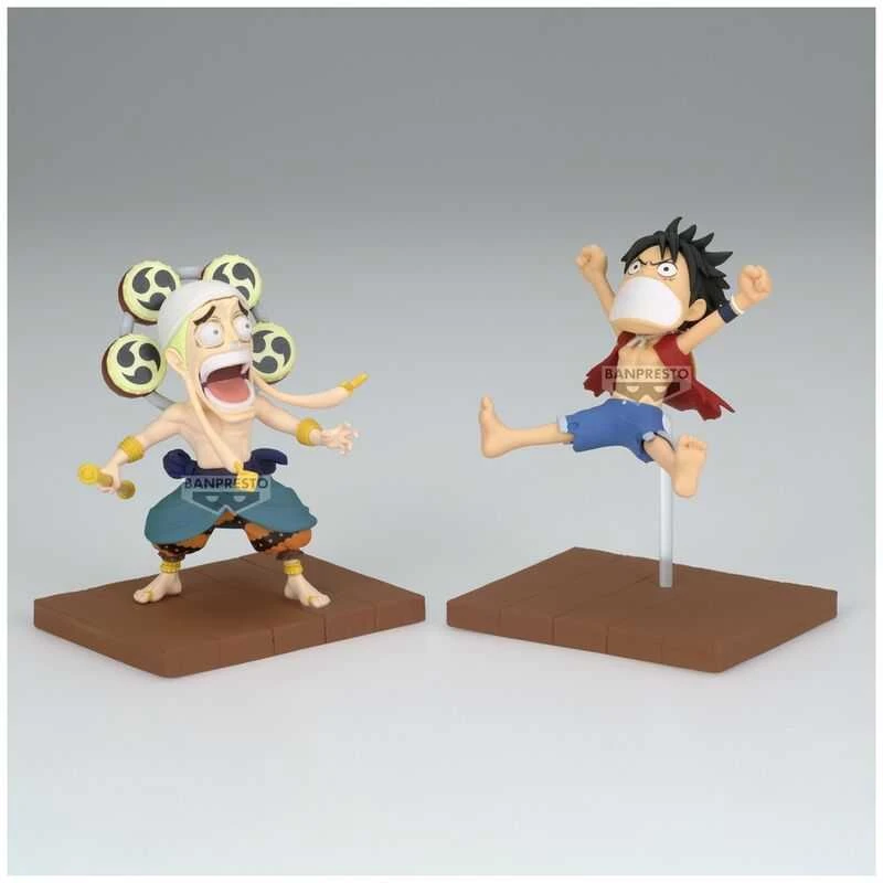 Banpresto One Piece Monkey D Luffy & Enel World Collectable figure 7cm