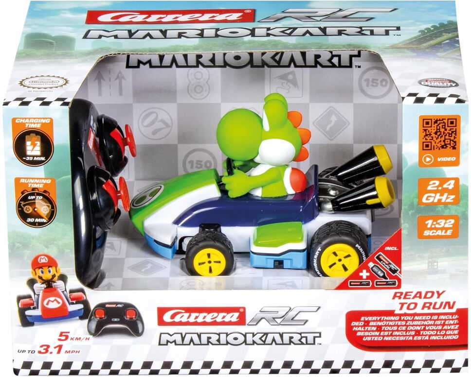 Carrera 2 4 GHz Mario Kart™ lenktynių kartingas 1:32 Yoshi