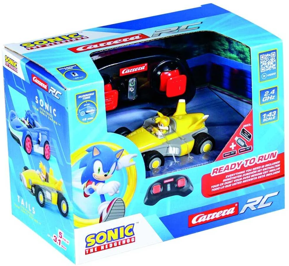 Carrera Radijo bangomis valdomas Team Sonic Racing Tails automobilis