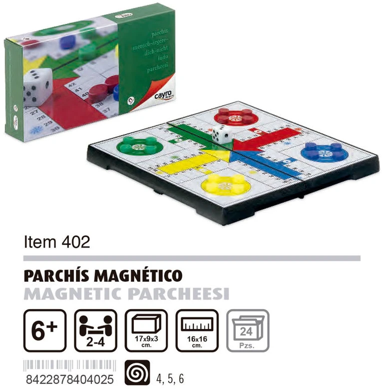 Cayro kelioninis žaidimas „Magnetinis Ludo (Parchís)“, 2–4 žaid., nuo 6 m.