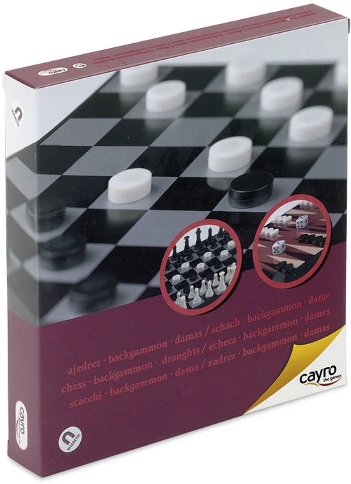 Cayro Square Magnetic Chess Draughts Backgammon