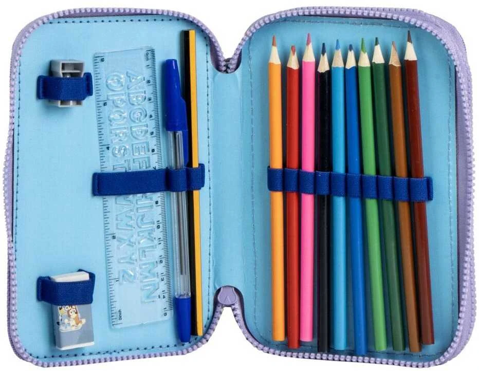 Cerda Bluey užpildytas penalas, 2 skyriai
