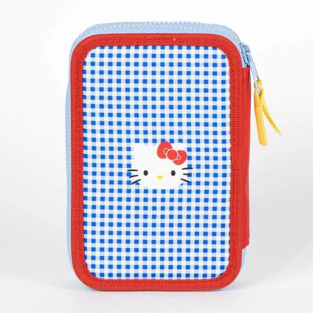 Hello Kitty Mėlynos spalvos pieštukinė su 2 skyriais