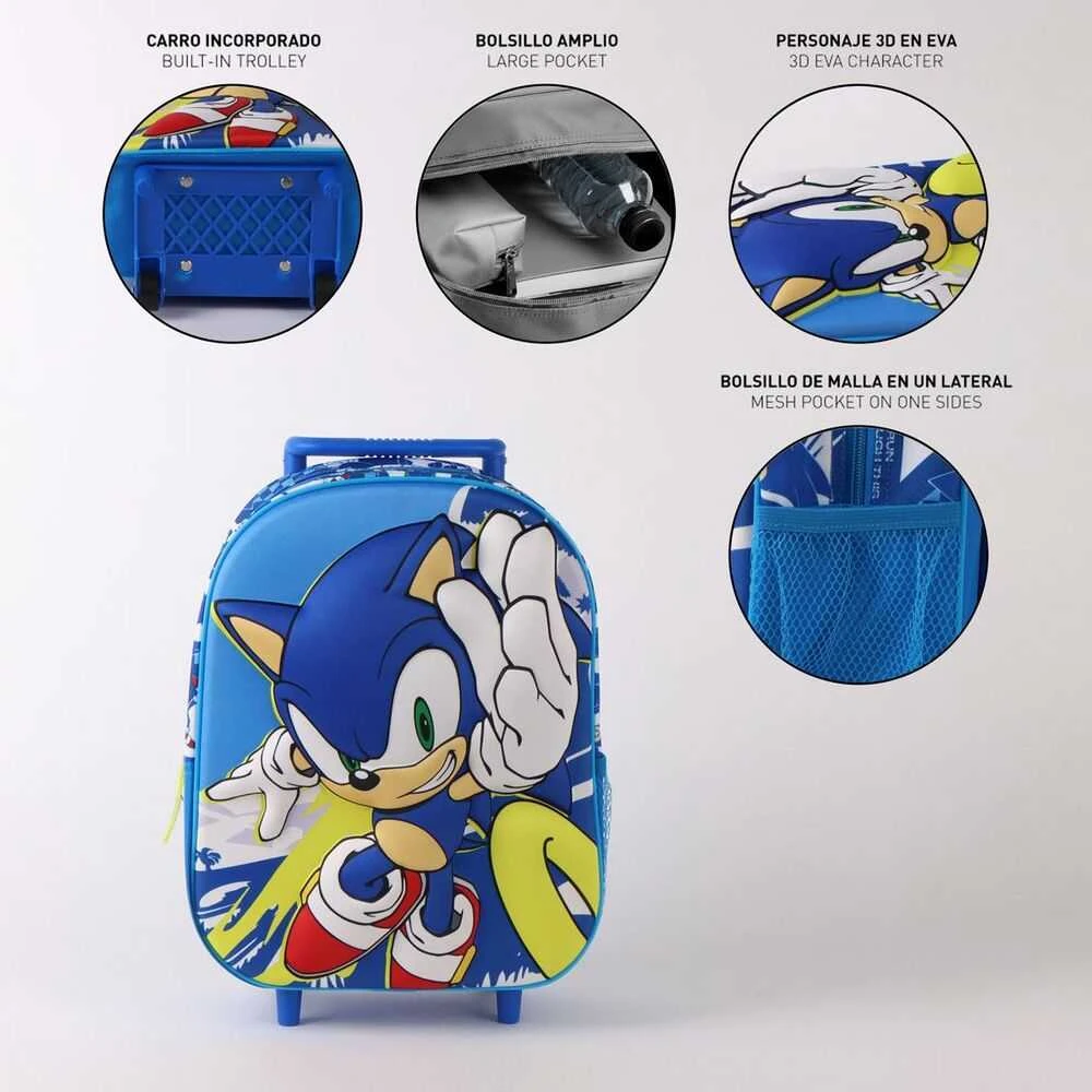 Kelioninis CERDÁ Sonic the Hedgehog 3D trolley 30cm