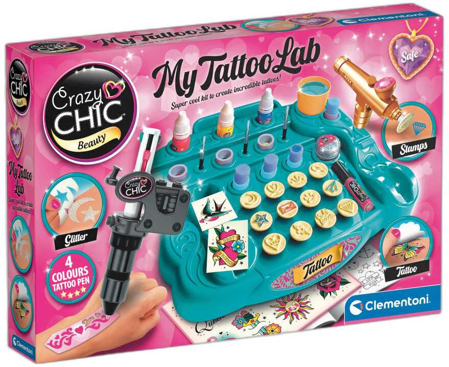 Crazy_Chic Rinkinys tatuiruotėms Clementoni Crazy Chic 18260, vaikams