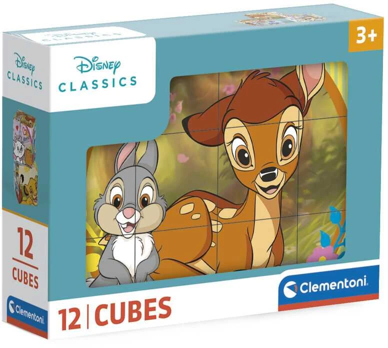 Clementoni CLE Cubi kaladėlės, 12 Disney Classic, 41196