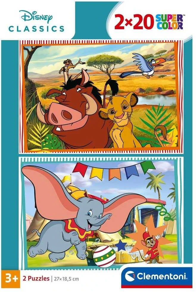 Clementoni Dėlionė 2x20 vnt. - Disney personažai