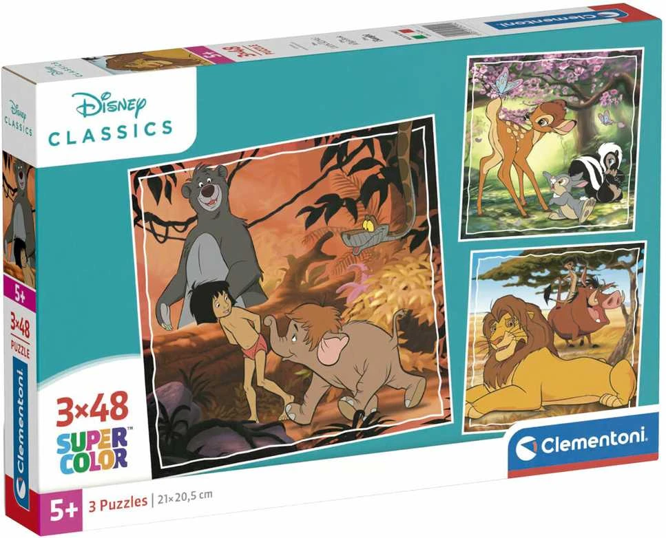 Clementoni Dėlionė 3x48 vnt. - Disney klasika