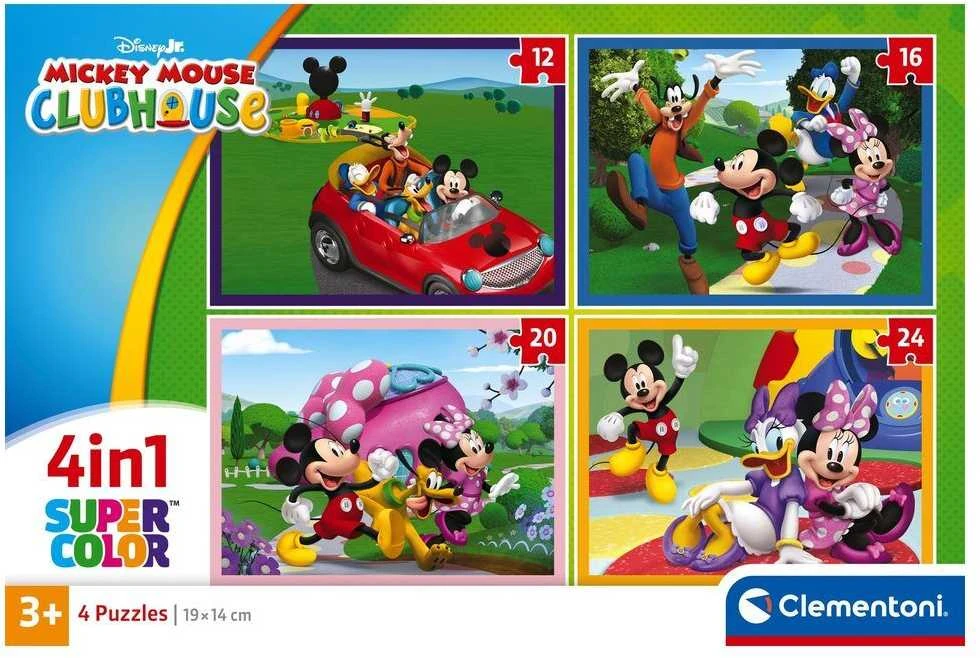 Clementoni dėlionė 4v1 SuperKolor MickeyMouse Clubhouse.21755