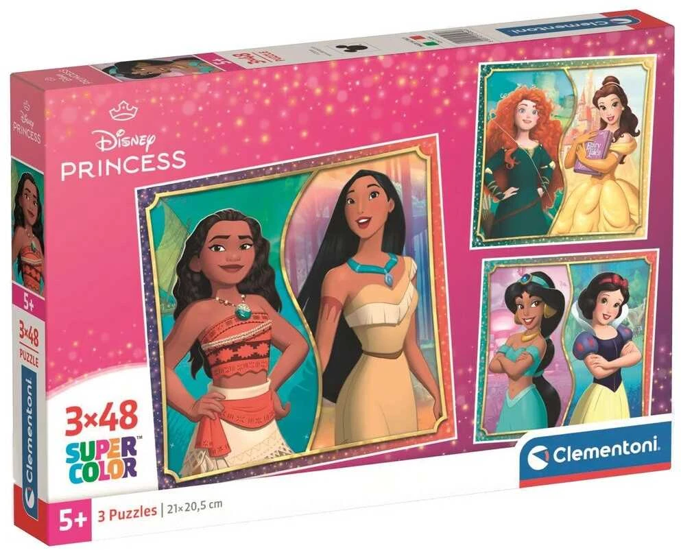 Clementoni Dėlionė 3x48 vnt. - Princesės