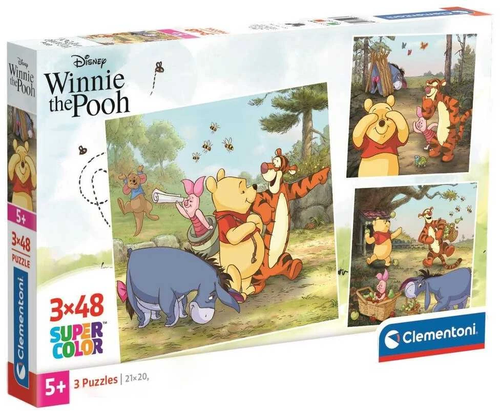 Clementoni Dėlionė 3x48 vnt. - Mikė Pūkuotukas