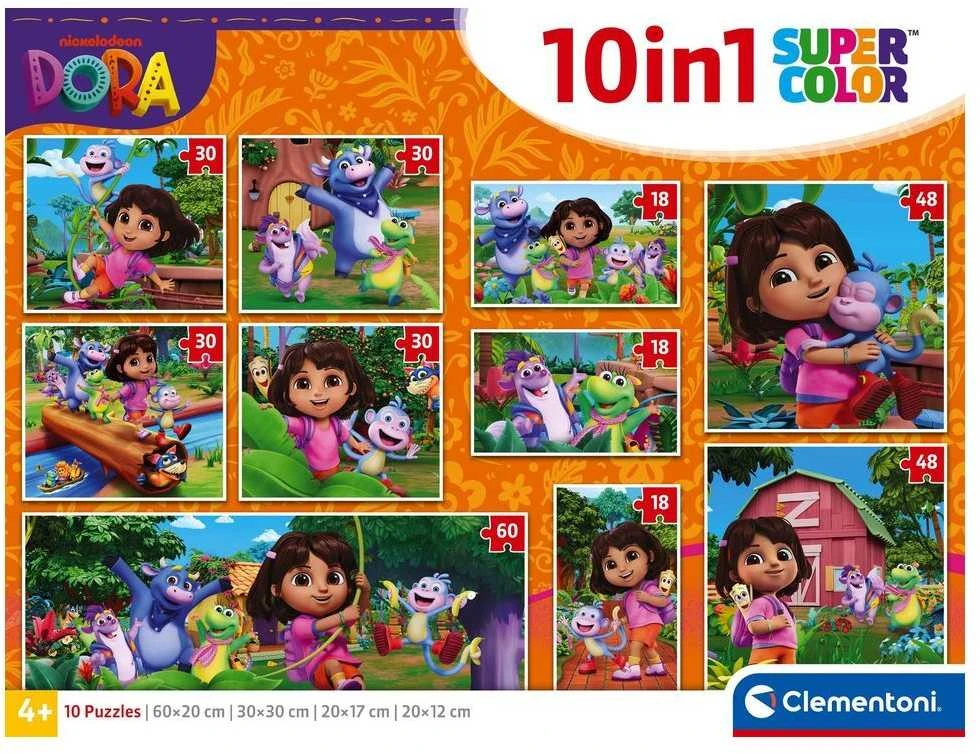 Clementoni dėlionė 10v1 SuperKolor Dora tyrinėtoja 20593