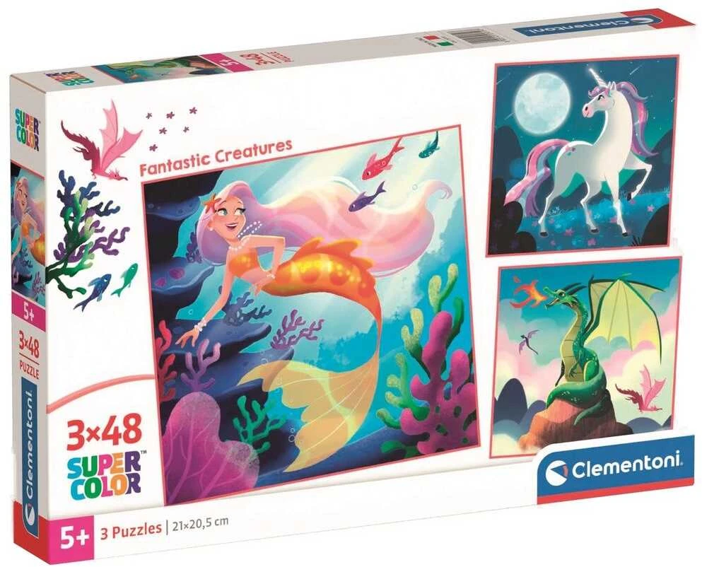 Clementoni Dėlionė 3x48 vnt. - Fantastinės būtybės