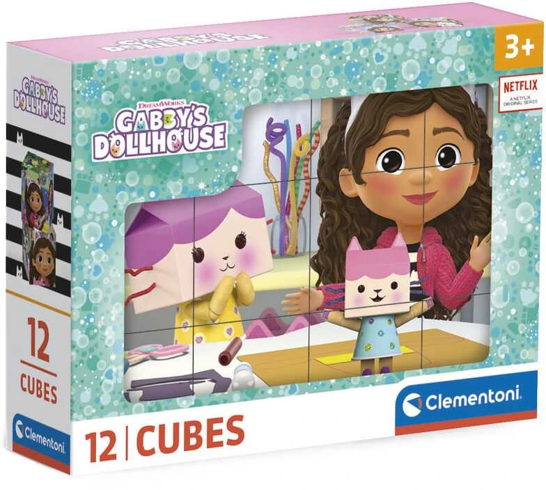 Dėlionė „Clementoni CLE Cubi“ blokuoja 12 „Gabby“ katės namą 41193