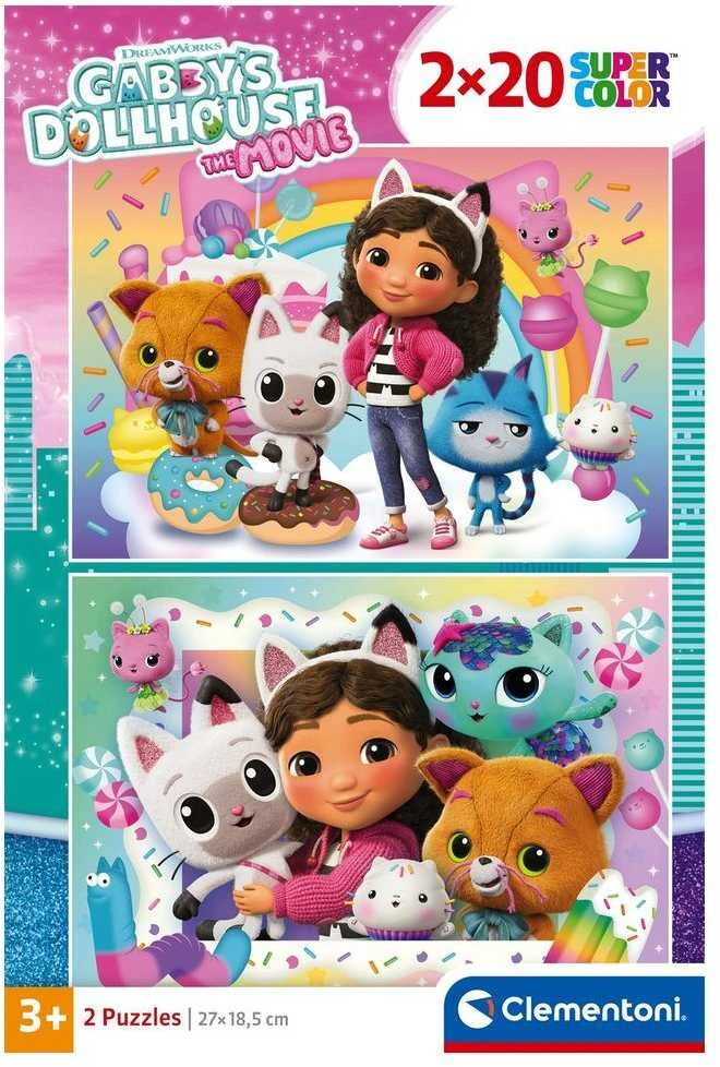 Clementoni Dėlionė 2x20 vnt. - Gabby's Dollhouse