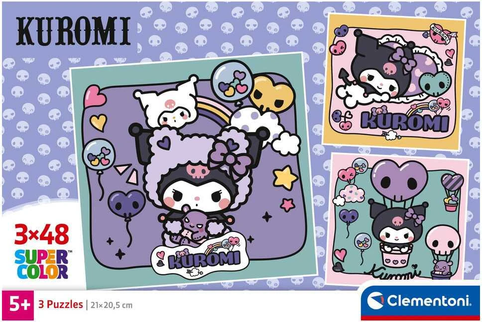 Dėlionė Clementoni CLE puzzle 3x48 Square Kuromi 25027