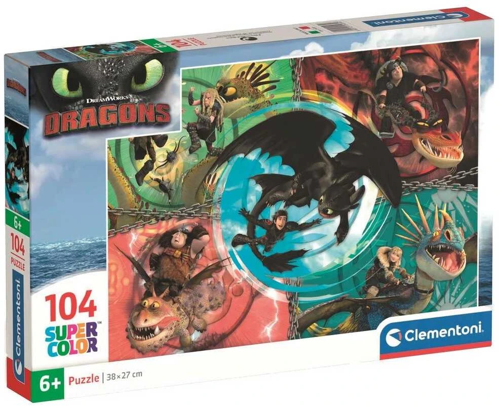 Clementoni Dėlionė 104 vnt. - Kaip prisijaukinti slibiną