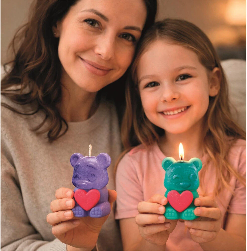 KŪRYBINIS MINI ŽVAKIŲ GAMYKLINIS RINKINYS - LOVE BEAR CLEMENTONI