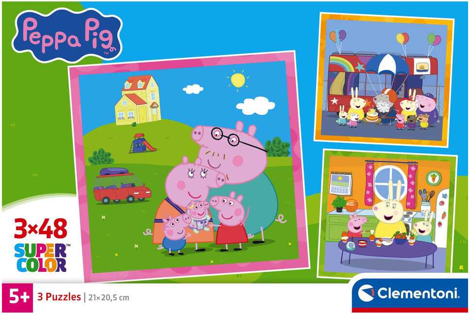 Clementoni Dėlionė 3x48 vnt. - Peppa Pig