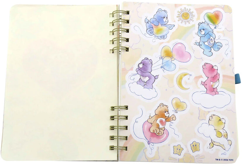 Cyp Brands Care Bears A5 notebook + pen and stickers