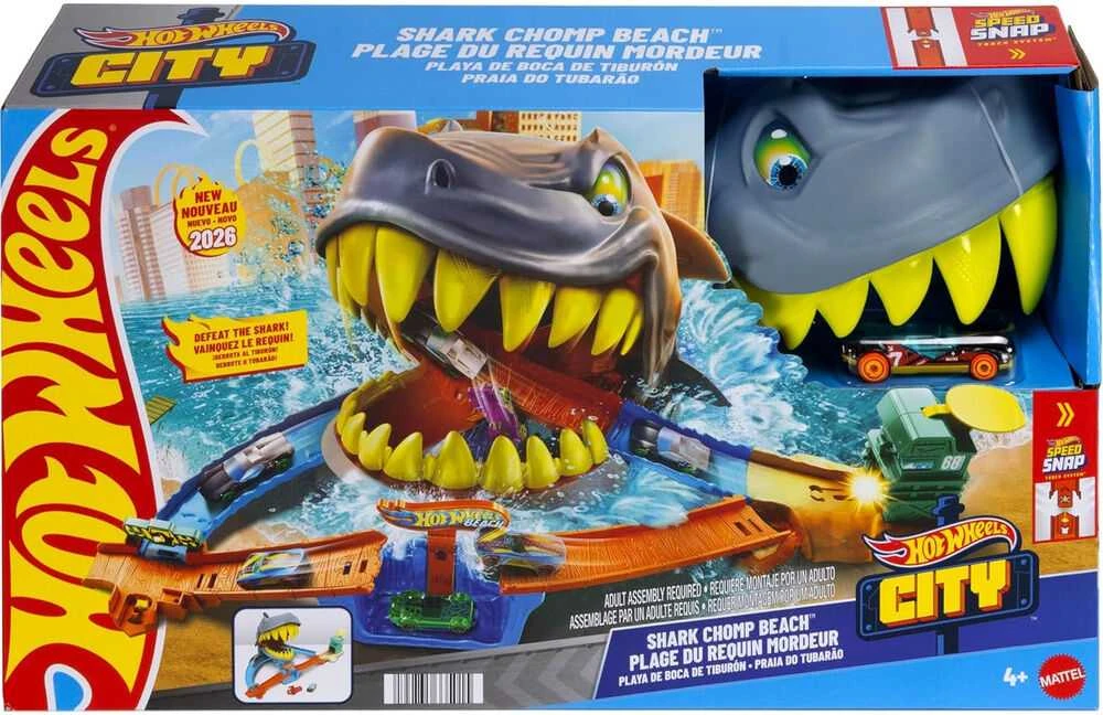 Mattel HOT WHEELS CITY rinkinys – Ryklio paplūdimio trasa (JHL96)
