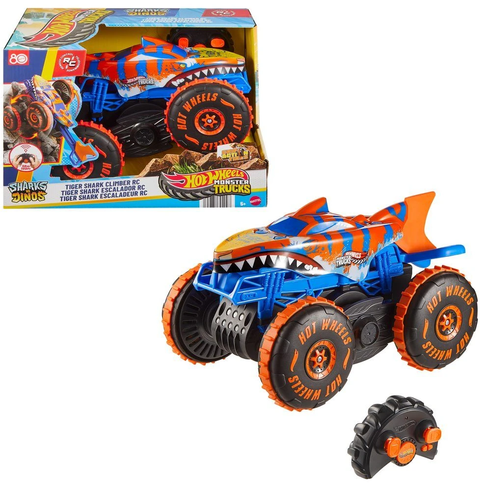 Mattel HOT WHEELS MONSTER TRUCKS RC automodelis – Tigrinis ryklys (JFR39)