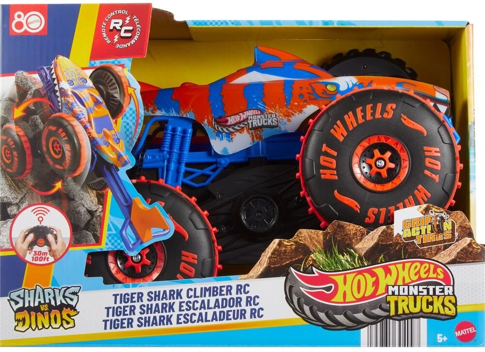 Mattel HOT WHEELS MONSTER TRUCKS RC automodelis – Tigrinis ryklys (JFR39)