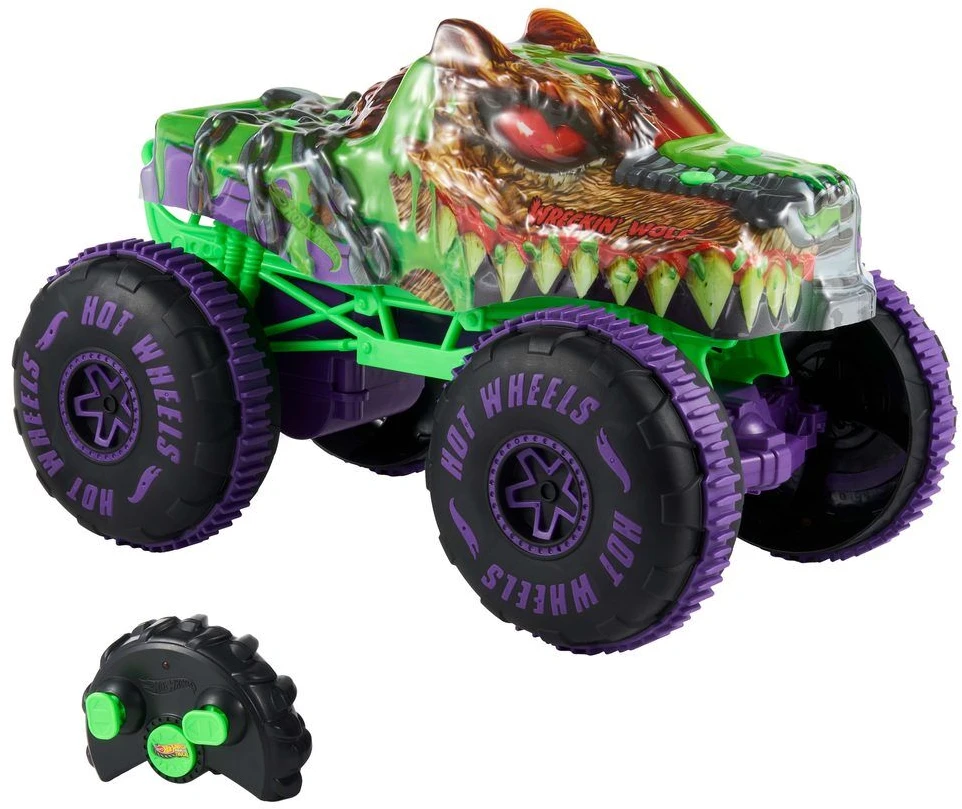 Mattel HOT WHEELS MONSTER TRUCKS RC automodelis – Wreckin' Wolf (JMM77)