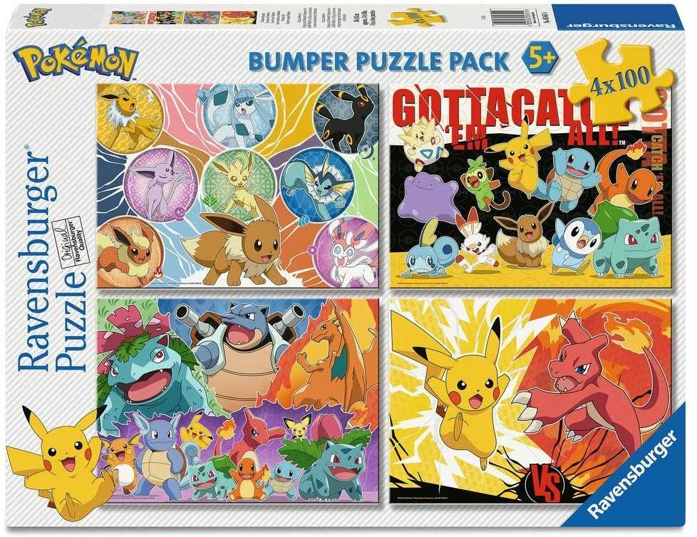 Ravensburger Dėlionė 4x100 vnt. - Pokemonai
