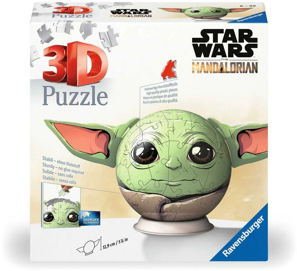 Ravensburger 3D Dėlionė 77 vnt. - Star Wars kamuolys - Grogu