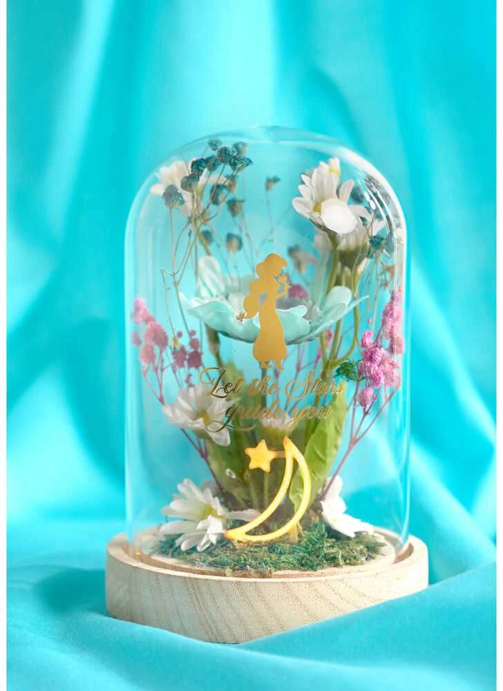 Widdop Co Disney Princess Jasmine florals in a clonche with neon light