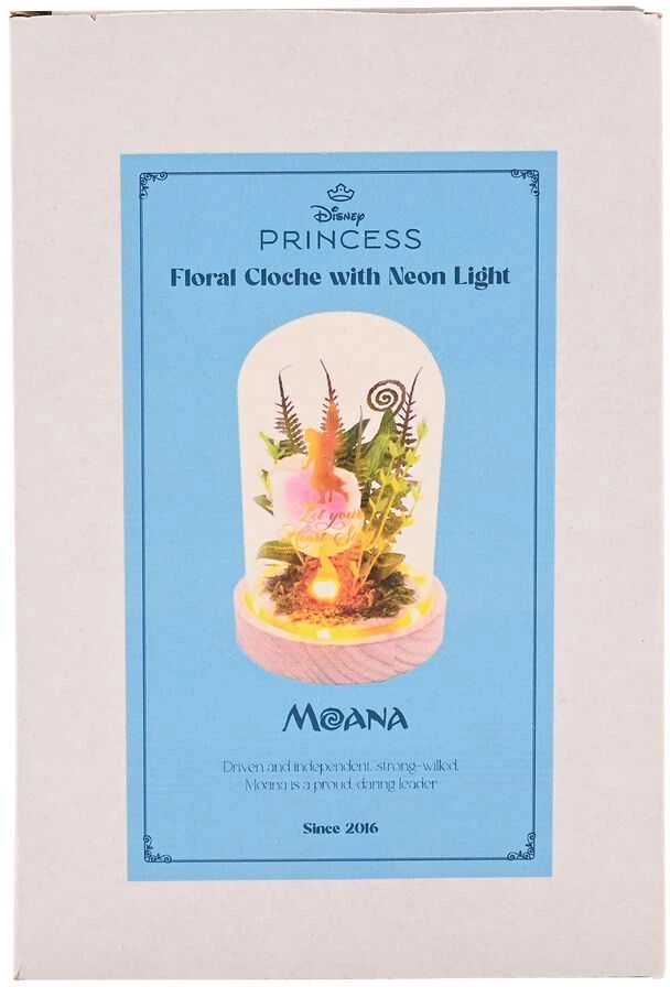 Widdop Co Disney Princess Vaiana Moana florals in a clonche with neon light