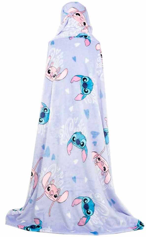 Disney Stitch Coral hooded blanket 120x150cm