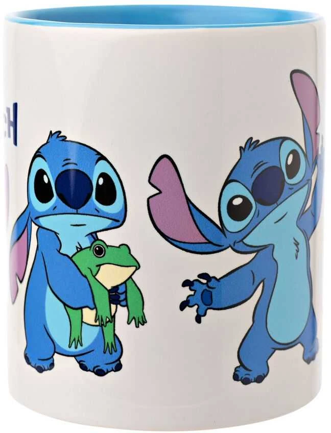 Stitch puodelis su varle ir žydru vidumi