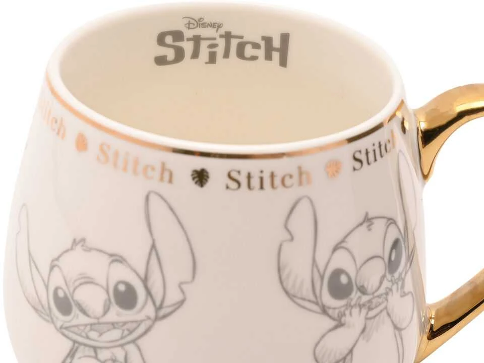 Stitch keramikos puodelis su auksine detale