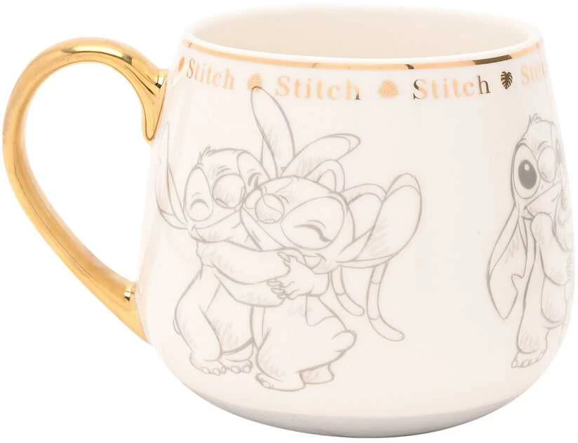 Stitch puodelis su auksine ąsele