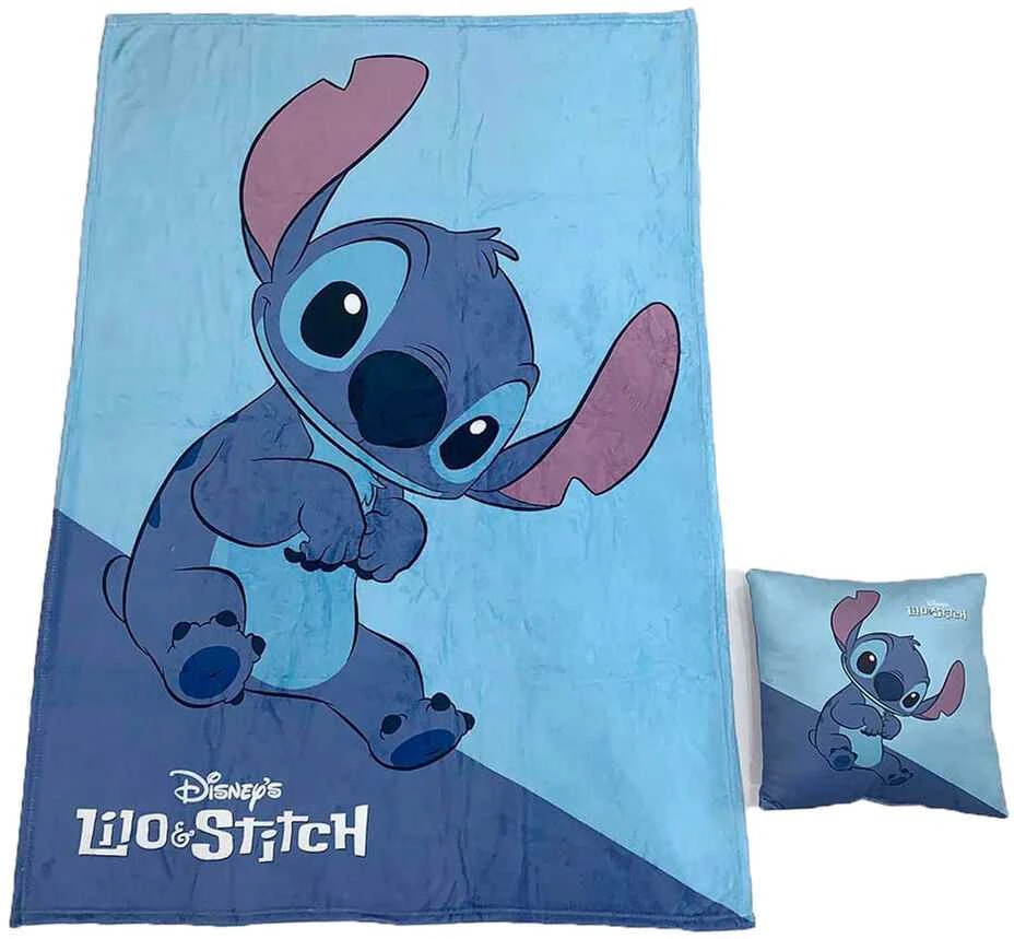 Stitch flisinis pledas su derančia pagalvėle