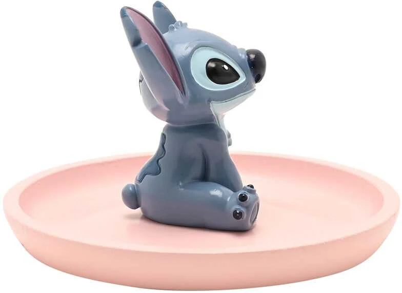 Stitch figūrėlė su rausva papuošalų lėkštele