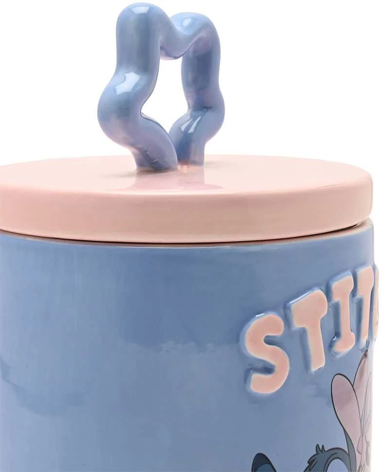 Stitch stiklainis su rožiniu dangteliu