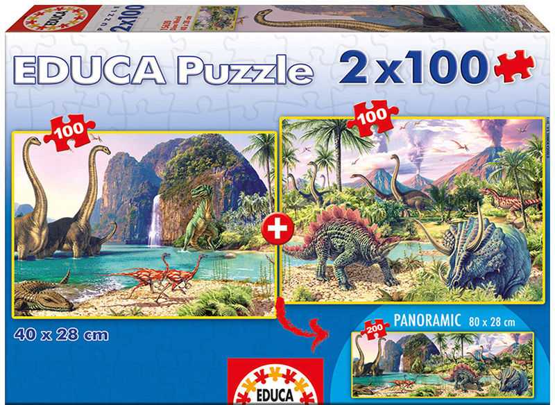 Dėlionė Educa 2x100 dinozaurai – 15620