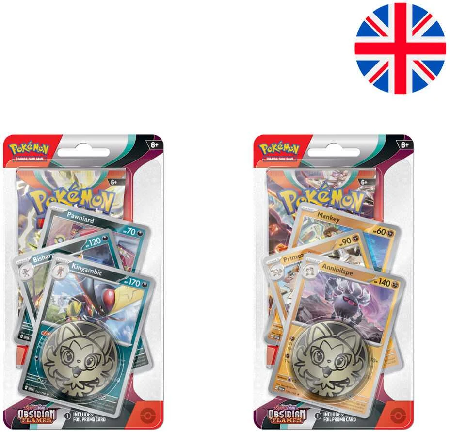 The Pokemon Pokemon TCG – Scarlet & Violet 3 Obsidian Flames Booster Premium Checklane Blister – Mankey