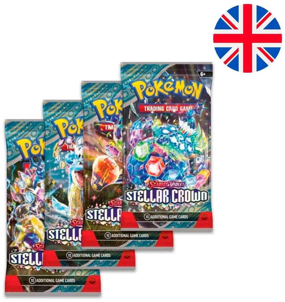 Pokémon TCG Scarlet & Violet: Stellar Crown pakelis, 10 kortų (anglų k.)