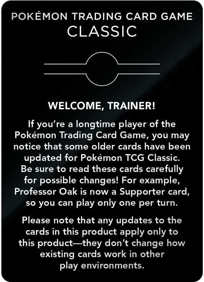 The Pokemon Pokemon TCG Classic