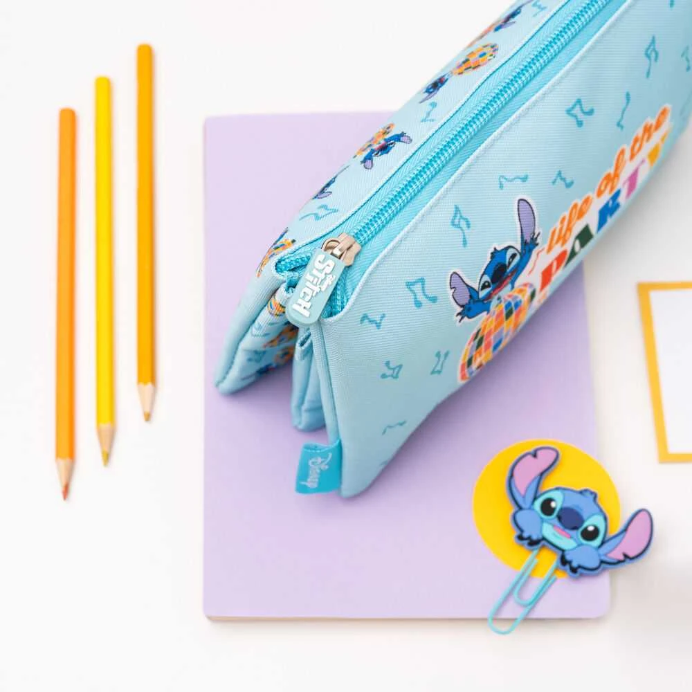 Disney Stitch - 3 skyrių pieštuko dėklas iš „Waves“ kolekcijos