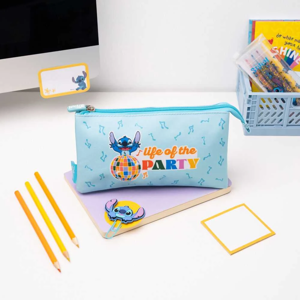 Disney Stitch - 3 skyrių pieštuko dėklas iš „Waves“ kolekcijos