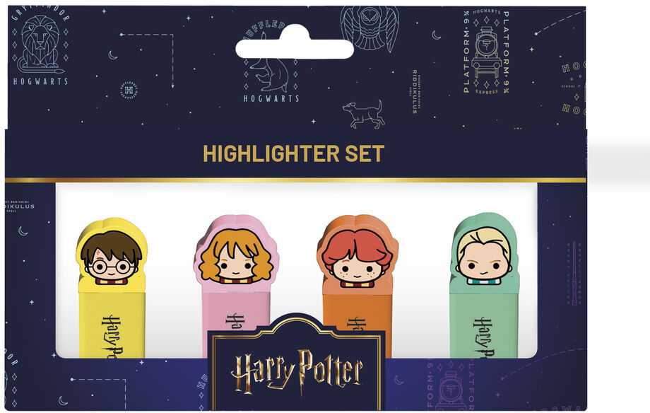 ERIK Harry Potter - Rinkinys zakreślaczy 4 kolory su topperem 3D (SST005)