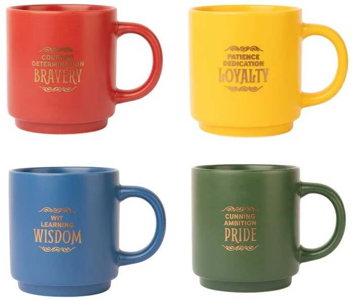 Harry Potter Haris Poteris - Rinkinys keraminiai puodeliai su stovu 300 ml 4 vnt. Hogvartso namai