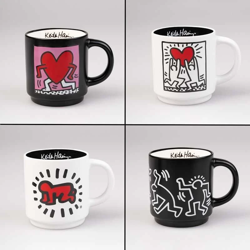 Other Brand Keith Haring - Set of 4 ceramic mugs with stand 300 ml